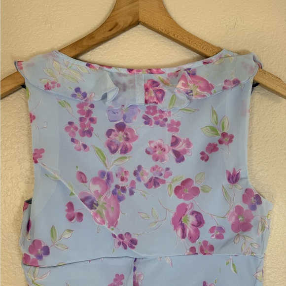 Vintage Y2K R Wear Rampage from Mervyns Blue Floral Mini Dress size 7 - Picture 5 of 13